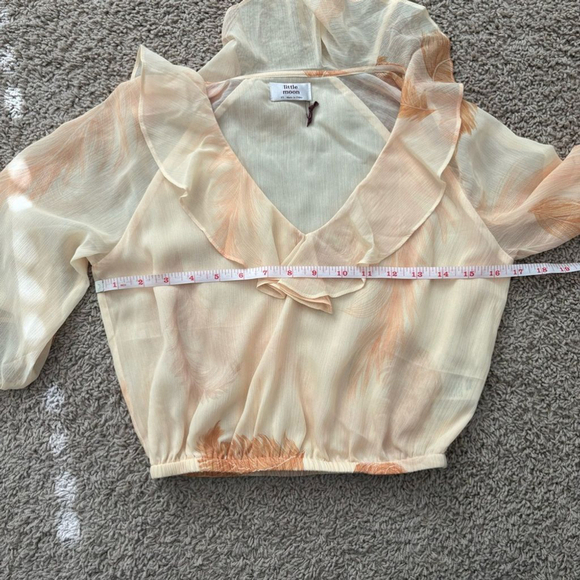 Aritzia Little Moon Rosemary Blouse Yellow Feather - Picture 8 of 11